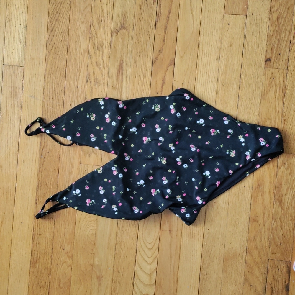 Aerie black floral cheeky one piece swimsuit